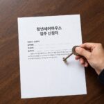 당진시 청년셰어하우스 입주 방법 당진시 청년셰어하우스 입주 신청서와 열쇠를 들고 있는 청년의 손 이미지