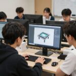 당진청년타운 창의융합형 인재육성 프로그램 안내 당진청년타운 나래에서 진행되는 3D프린팅 교육 모습, 청년들이 모니터를 보며 협업하는 장면