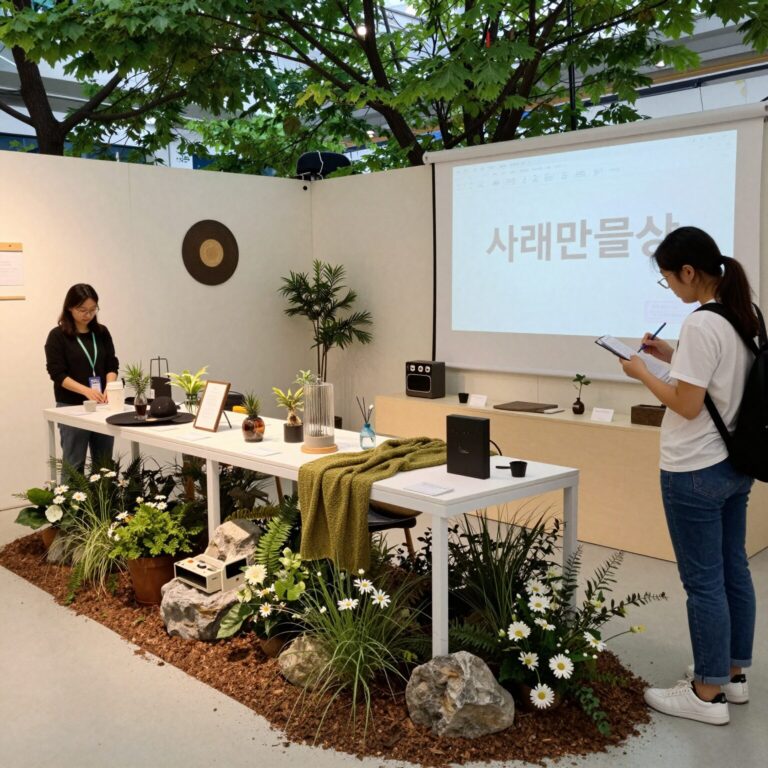 당진 청년을 위한 나래만물상 인테리어와 대여 물품들이 진열된 모습
