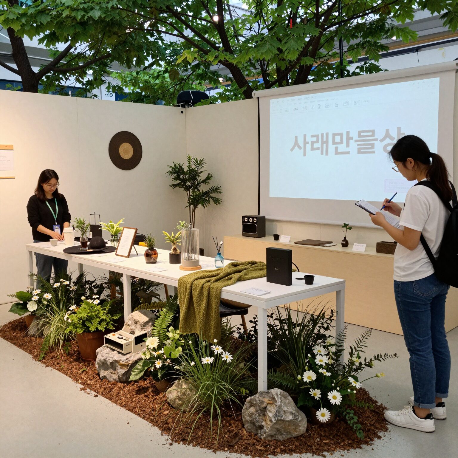 당진 청년을 위한 나래만물상 인테리어와 대여 물품들이 진열된 모습