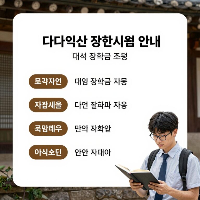 다다익산 장학생 사업 안내 이미지 대학생 장학금 지원 조건