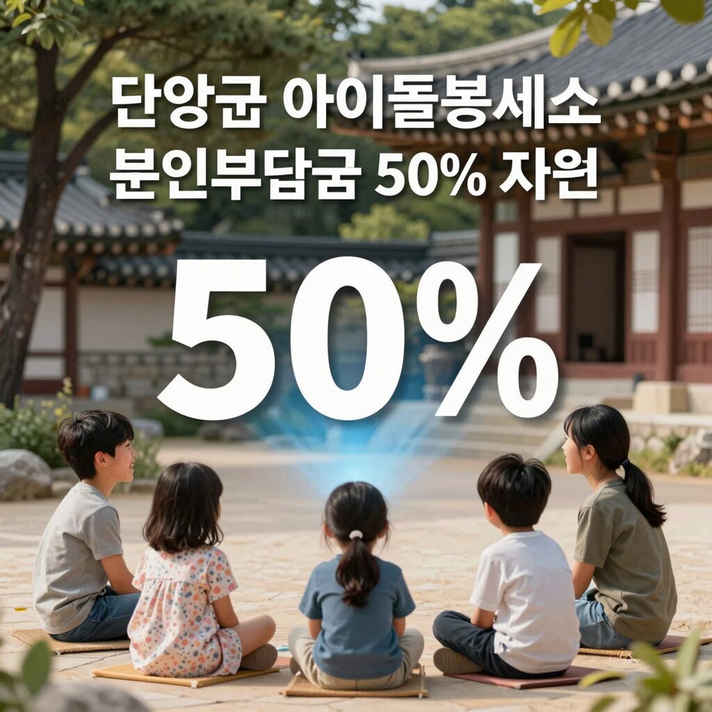 단양군 아이돌봄서비스 본인부담금 50% 지원 안내 이미지