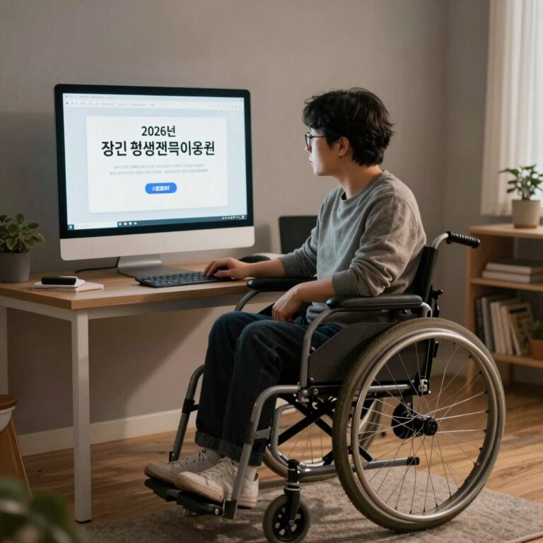 2026년 장애인 평생교육이용권으로 온라인 강의를 듣는 장면