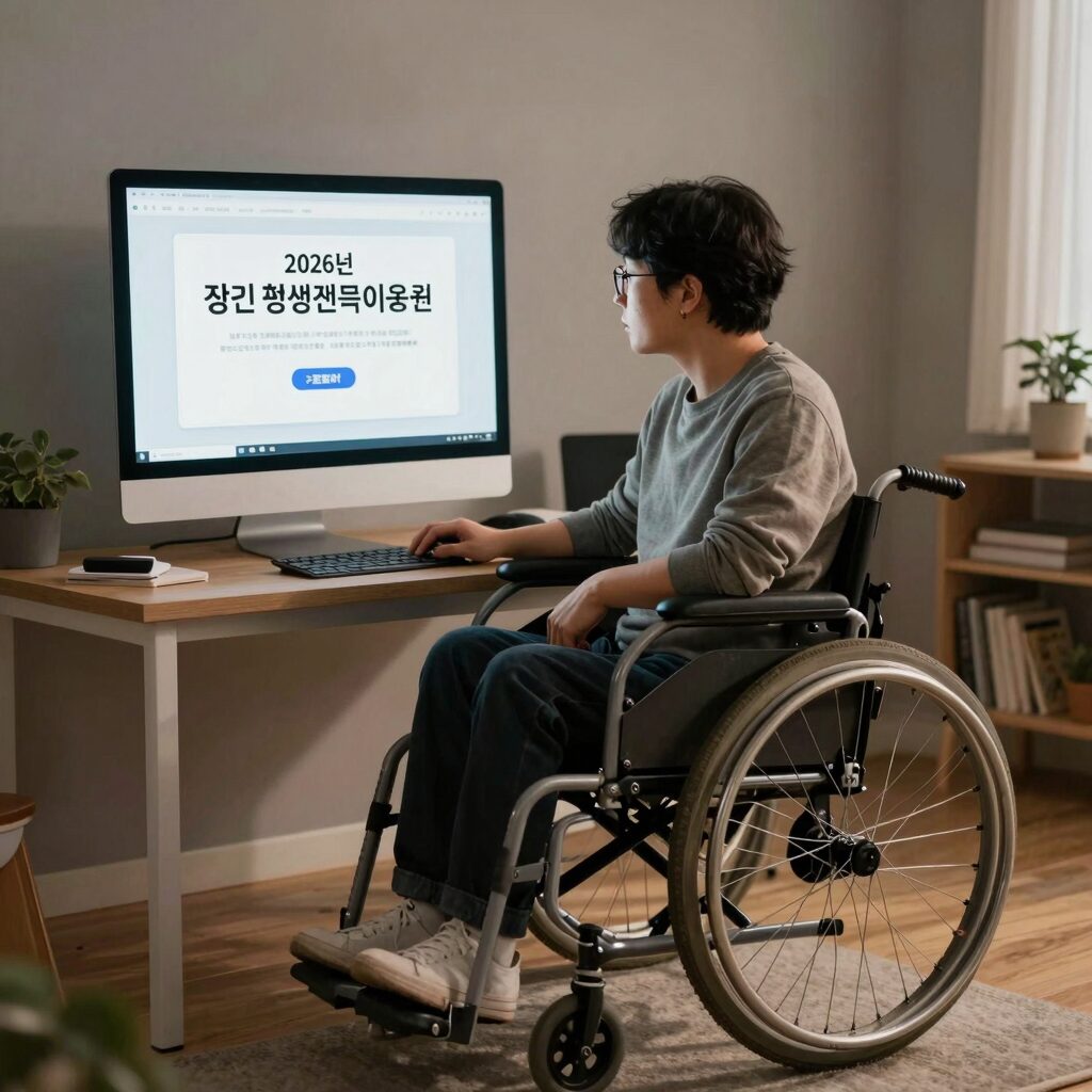 2026년 장애인 평생교육이용권으로 온라인 강의를 듣는 장면