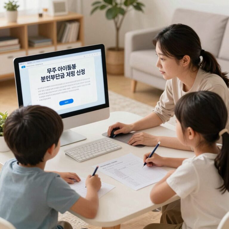 무주 아이돌봄 본인부담금 지원 신청을 위한 아이돌봄 서비스 이용 가정