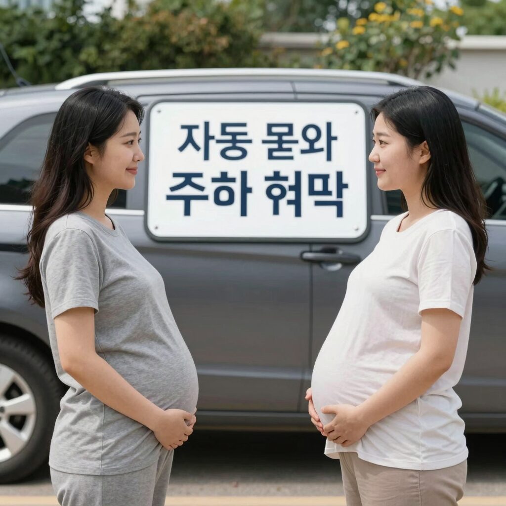 임산부 자동차 표지와 주차 혜택 안내