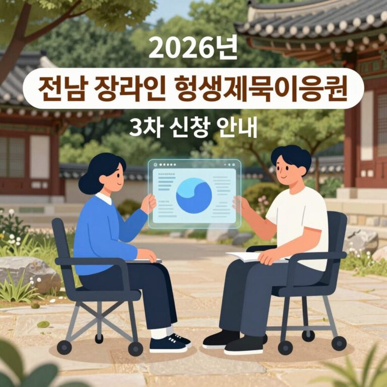 2026년 전남 장애인 평생교육이용권 3차 신청 안내 일러스트레이션
