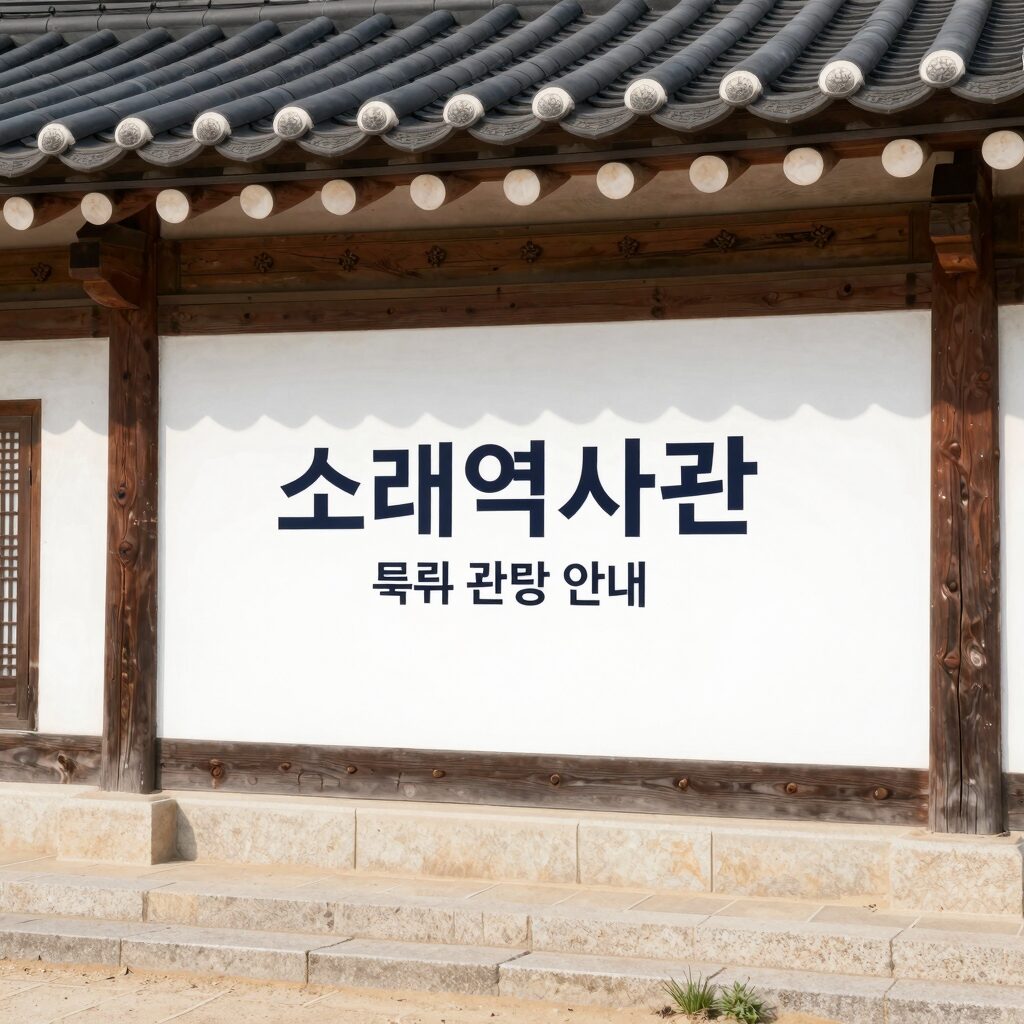 소래역사관 외관과 무료 관람 안내 표지판