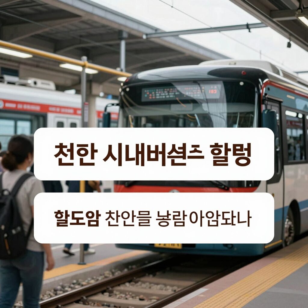 수도권 전철과 천안 시내버스 환승 할인을 설명하는 안내 이미지