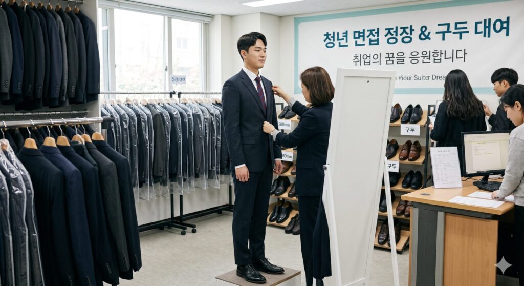 청년희망날개 지원사업 면접 정장 대여 이미지