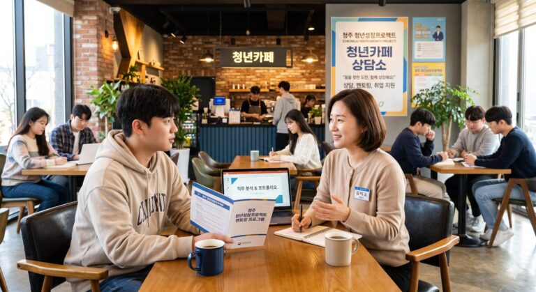 청주 청년성장프로젝트 청년카페 상담 모습