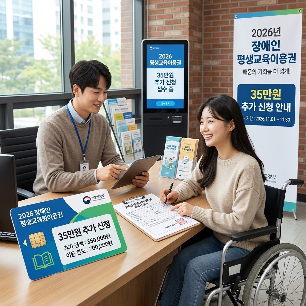 장애인 평생교육이용권 35만원 추가 신청
